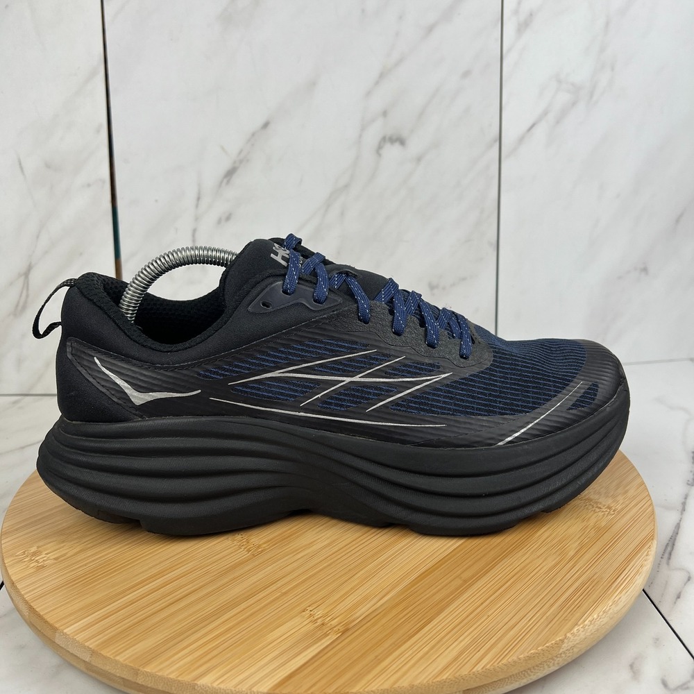 Hoka One Bondi 8 TS Caged Mens Size 10.5 Midnight Black Running Shoes 1155391